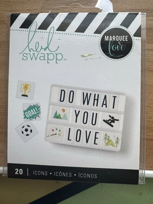 Juego de 20 iconos de amor de carpa Heidi Swapp. Pack de 2 cada uno.  Caja de luz decorativa Foto 1 de 2