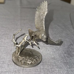 Vintage Hudson Pewter Flying Owl 1970’s 4.5” - Picture 1 of 11