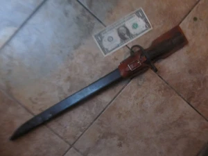 Bayoneta japonesa rara de la Segunda Guerra Mundial, vaina y SUPER RANA, hoja brillante, recogida de combate - Imagen 1 de 13