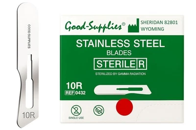 10R Dermaplane Blades 200 Count (Pack of 2) – Sterile Stainless Steel,Individual - Image 1 of 4