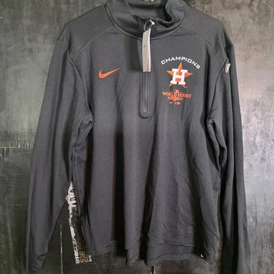 NWT Nike Houston Astros 2022 World Series Champs 1/4 Zip Pullover Sz Men's Large - Image 1 of 4