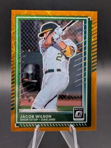 2025 Panini Donruss - Optic #76 Orange Velocity Jacob Wilson A’s - Foto 1 di 2