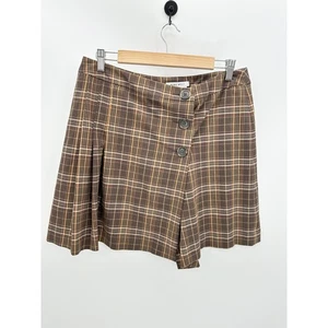 Nine West braun kariert bedruckt Knopfleiste Wickel Minirock Academia Damen 10 - Bild 1 von 6