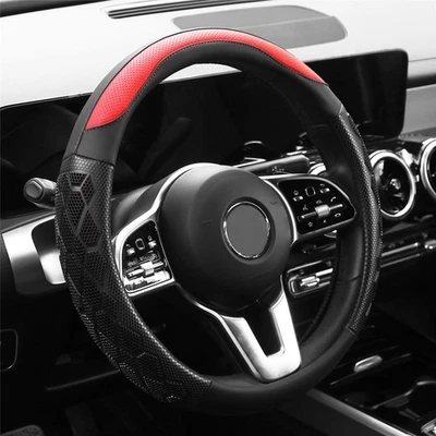 15Inch Car Steering Wheel Cover Leather with 3D Honeycomb For Mercedes-Benz US - Image 1 of 4