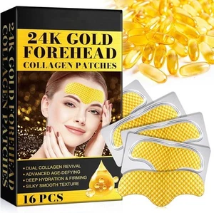 24K Collagen Forehead Wrinkle Patches – 16pcs Anti-Ageing Face Mask - Picture 1 of 9