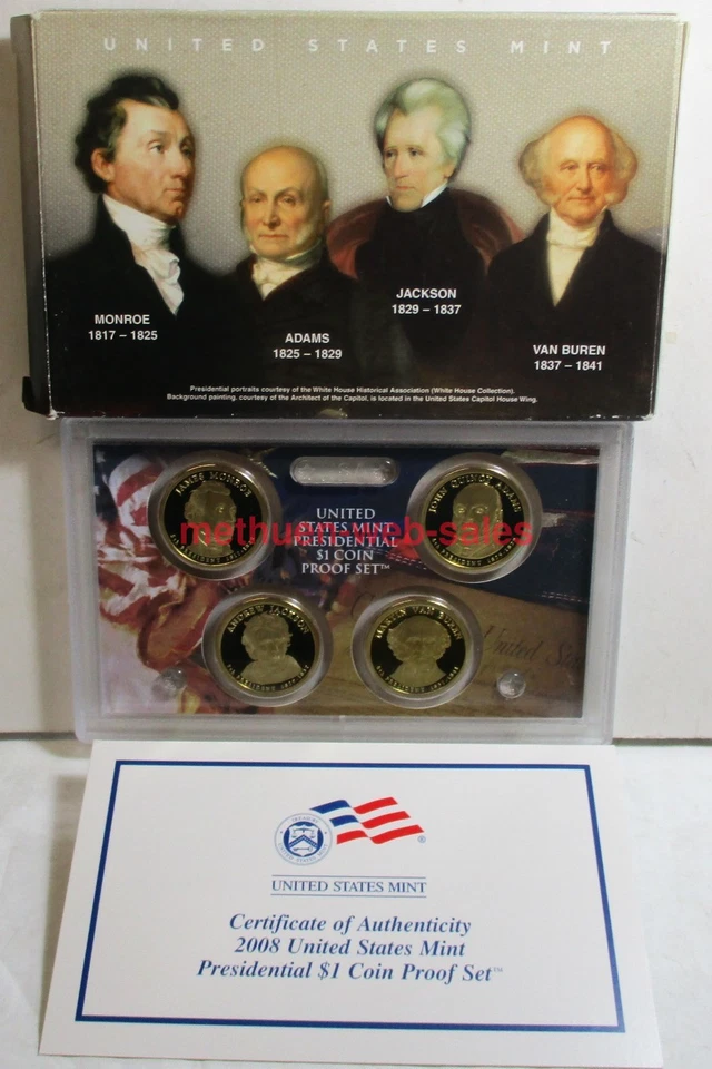 US Mint Proof Set~2008-s~Presidential Dollar Proof Coin Set~Adams,Jackson,Monroe - Image 1 of 1
