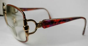 Vintage Gucci GG 2349 Women's Purple Marbled Gold Logo Frame Eyeglasses 130 - Picture 1 of 8