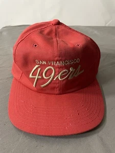 Vintage San Francisco 49ers Sports Specialties SnapBack Hat 90s Red OSFA FLAWS - Picture 1 of 9