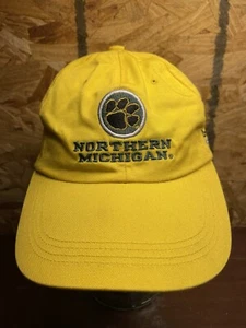 Northern Michigan University Embroidered Baseball Hat Ahead Sports Yellow Hat - Picture 1 of 9