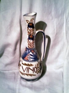 jolie carafe ou vase long - mediterranéen - "  VINO " faience  - Picture 1 of 4