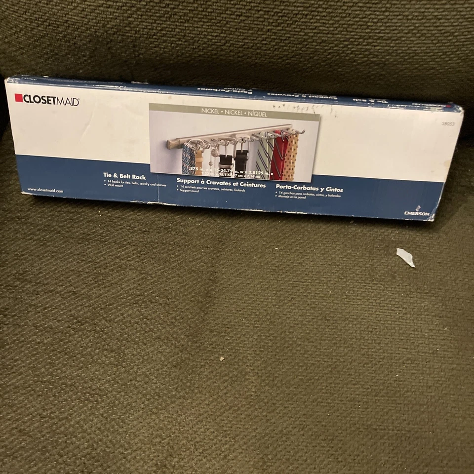 ClosetMaid Tie Belt & Rack in Nickel Finish - 14 Hooks - Wall Mounted 38053