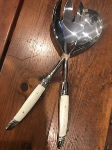 Salad Servers Faux Bone Handles - Brand New - Picture 1 of 8