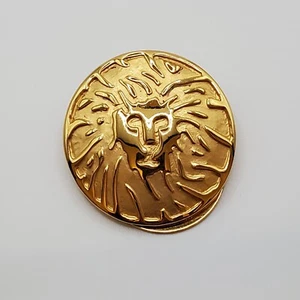 Clip sciarpa vintage ANNE KLEIN logo testa di leone tono oro - Foto 1 di 4