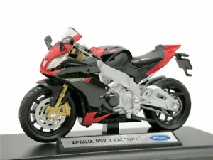 Welly 1:18 Aprilia RSV 4 Modello Moto di Fabbrica Giocattolo Nuovo In Scatola - Foto 1 di 4