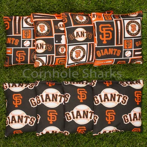 ALL WEATHER Resin Washable San Francisco SF Giants ACA Cornhole Bean Bags - Picture 1 of 2