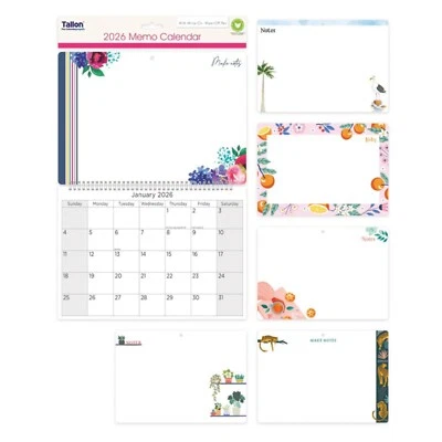 TALLON 2026 Wall Hanging Calendar Monthly Planner Memo Board With Write on Wipe Off Pen
