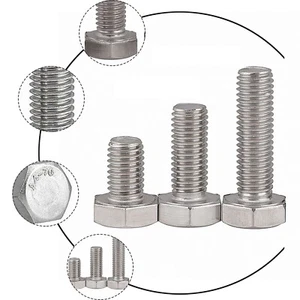 M6 8 10 12 Hexagon Head Fine Threaded Bolts Set Screws A2 Stainless Steel DIN933 - Picture 1 of 5
