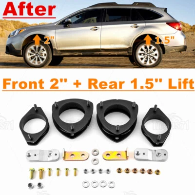 Kit de elevación delantera de acero de 2" + trasera de 1,5" con barra estabilizadora para Subaru Outback 2015-1018 2019 Foto 1 de 4