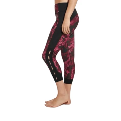 Calia Malla Hendidura 7/8 Legging Anochecer Floral Mujer’s Talla Mediana Negro Rosa Rosas Foto 1 de 4