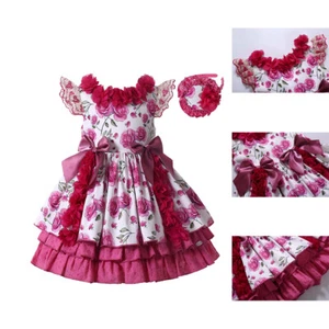 Flower Girl Princess Dress Embroidery Formal Party Prom Dresses Spanish Style US - Picture 1 of 12