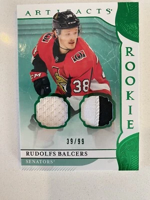2019-20 Artifacts Materials Emerald #162 Rudolfs Balcers Ottawa Senators 39/99 - Image 1 of 2