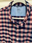 IZOD Salt Water Plaid Shirt Relaxed Classics Cotton Dockside Chambray Size Large