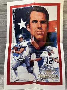1994 Roger Staubach Dallas Cowboys Poster Ted Williams Auckland 20” x 30” Sturdy - Picture 1 of 6
