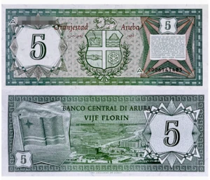 1986 Aruba 5 Florin Banknote Währung UNC - Bild 1 von 1