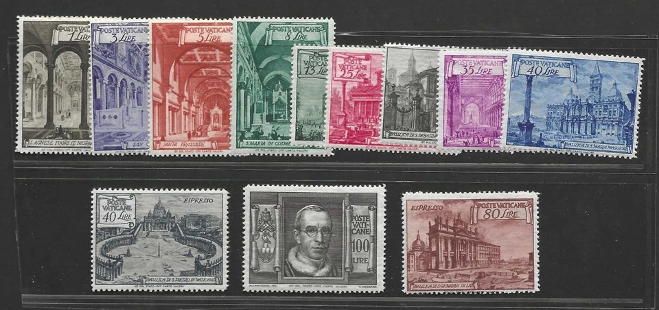 VATICAN 1942 SCOTT # 122-131, E11-E12 MINT LIGHT HINGE - Image 1 of 2