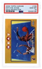 2008 Topps Chrome DWYANE WADE Gold Refractor /50 #100 Heat PSA 10 GEM MINT
