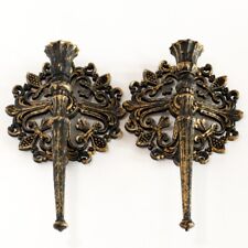 Vintage Wall Sconces by Dart Industries 1964 Black And Gold Fleur De Lis