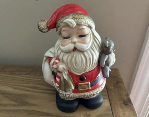 Vintage Santa Claus Piggy Bank Homco #5610 Ceramic Christmas Decor with Stopper  - Picture 1 of 21
