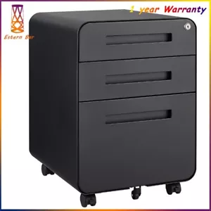 3 Drawer Mobile File Cabinet Under Desk Office Versatile Storage Anti-Tilting - Picture 1 of 19