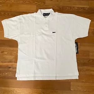 Le Tigre Mens White XL Golf Casual Polo Shirt Tiger Cotton Short Sleeve NWT - Picture 1 of 7