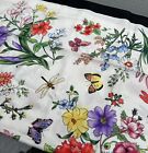 Talbots Vintage Multicolored Square  100% Silk Scarf Floral Butterfly 36?X36?