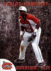 2012 Carolina Mudcats Team Issue #20 Carlos Moncrief Jackson Mississippi MS Card