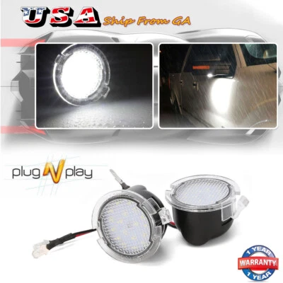 [BRIGHT] White SMD LED Puddle Light Lamp Set For Lincoln MKX MKS MKT MKZ Mark LT - Image 1 of 4