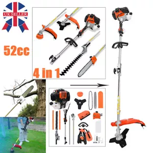 52CC Multi Garden Tool Hedge Trimmer Petrol Grass Strimmer Brush Cutter Chainsaw - Picture 1 of 10