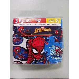 Marvel Spiderman 3 Boys Briefs Size 8 100% Cotton - Picture 1 of 5