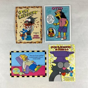 PROMO CARDS: THE SIMPSONS Skybox 1993 & 1994: 4 DIFFERENT: P3 & #18; #P2 & Smell