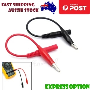 2pcs Alligator Clip to AV Banana Plug Cable Lead Crocodile Test Probe Multimeter - Bild 1 von 6