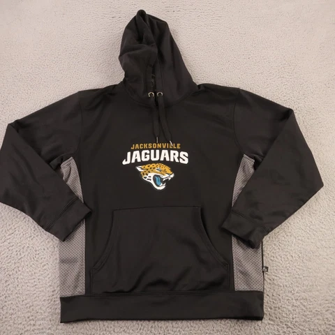 Jacksonville Jaguars Hoodie Mens M Black Sweatshirt Sweater Logo NFL Football Cover