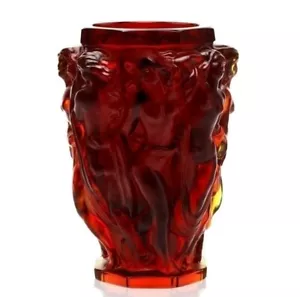 Art Deco Ruby Red Glass Bacchantes Vase 1930' H.Hoffmann by Lalique - Picture 1 of 2