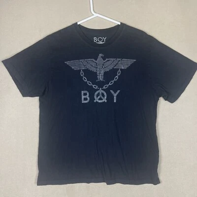 Camiseta Boy London Para Hombre L Manga Corta Cuello Redondo Negra Algodón Foto 1 de 4