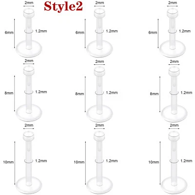 9 шт. акриловые кольца для губ серьги-гвоздики фиксатор носа спираль лабрет пирсинг - Изображение 1 из 4