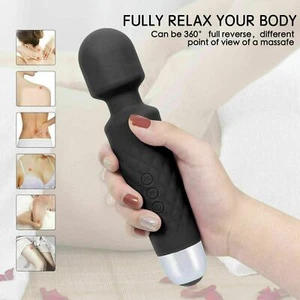 Masajeador de mano 20 velocidades varita masaje vibratorio mágico motor de terapia de cuerpo completo - Imagen 1 de 9
