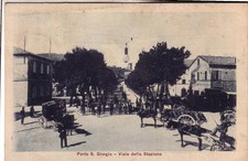 PORTO SAN GIORGIO FP VIAG 1920 VIALE STAZIONE ANIMATA CAROZZA RARA
