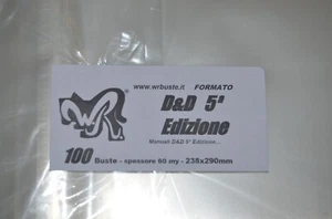100 BUSTE WR "D&D 5a EDIZIONE" 238x290 mm x Manuali D&D volumi 5a edizione - Picture 1 of 1
