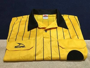 Large Soccer Referee Jersey Yellow Long Sleeve Ref Officials Futbol Score - Picture 1 of 5