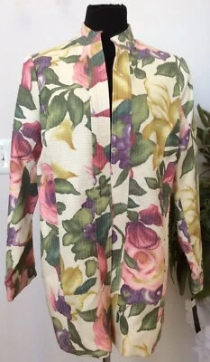 Chaqueta Blazer Larga Floral Multicolor Studio by Liz Claiborne Talla 1X, $129 NUEVA CON ETIQUETAS  Foto 1 de 4
